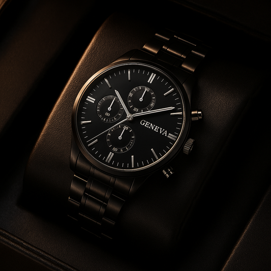 Montre Homme Acier Noir ou Silver